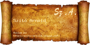 Szitó Arnold névjegykártya